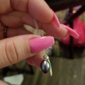 Peacock Black Pearl Necklace